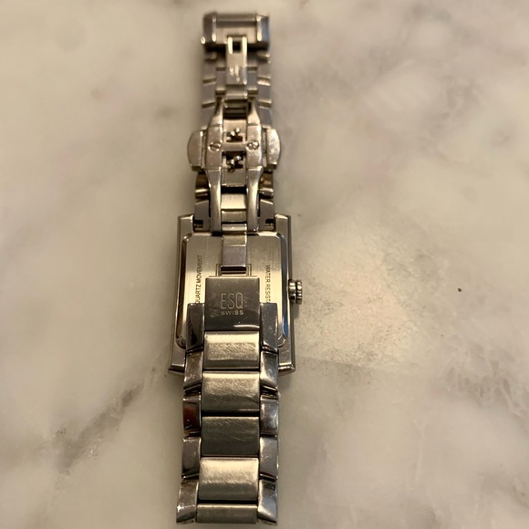 ESQ MOVADO Venture Stainless Steel Diamond Quartz Tank Ladies Watch - Picture 9 of 9